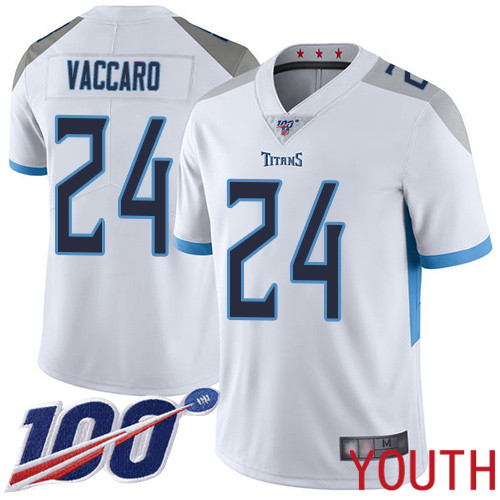 Tennessee Titans Limited White Youth Kenny Vaccaro Road Jersey NFL Football #24 100th Season Vapor Untouchable